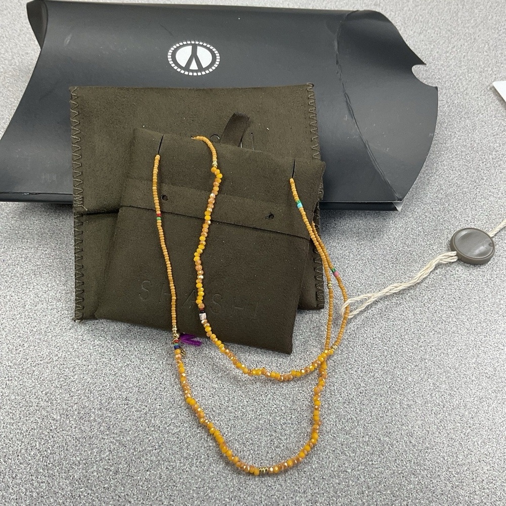NWT SHASHI Necklace Yellow Orange Beaded Double-Strand Boho Free Spirit